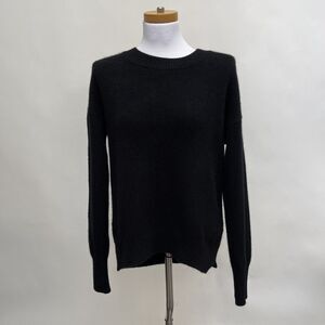 One Grey Day Women's Sweater Black Large 100% Cashmere Long Sleeve